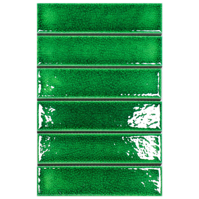 冰裂手工厨房卫生间墙砖墨绿色餐厅长条瓷砖长方形釉面砖