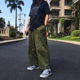 Spring and summer retro solid color stitching niche straight overalls men and women couples Japanese trend oversized casual wide-leg pants Spring and summer retro solid color stitching niche straight overalls men and women couples Japanese trend oversized casual wide-leg pants