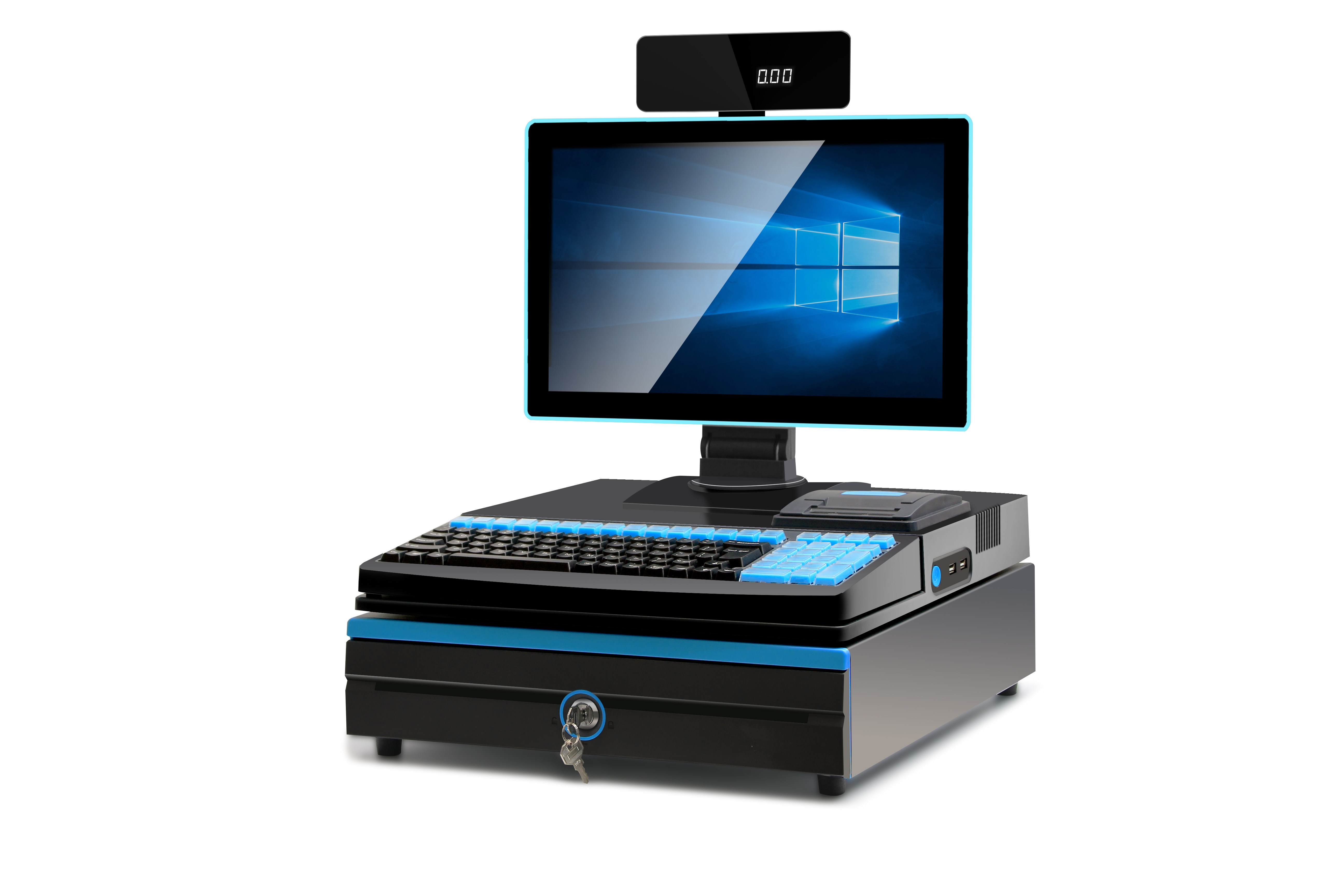 商捷收银机一体收款机超市便利店服装母婴奶茶称重收款机