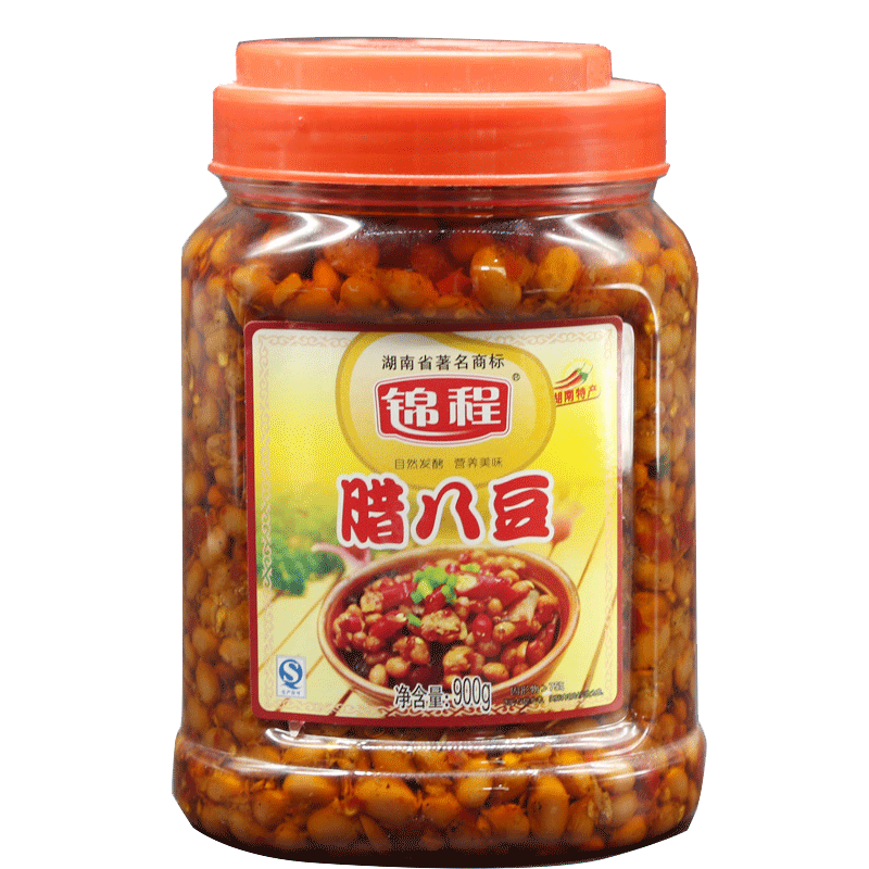 锦程腊八豆900g湖南美食香辣霉豆子豆瓣酱黄豆酱香辣 农家下饭菜