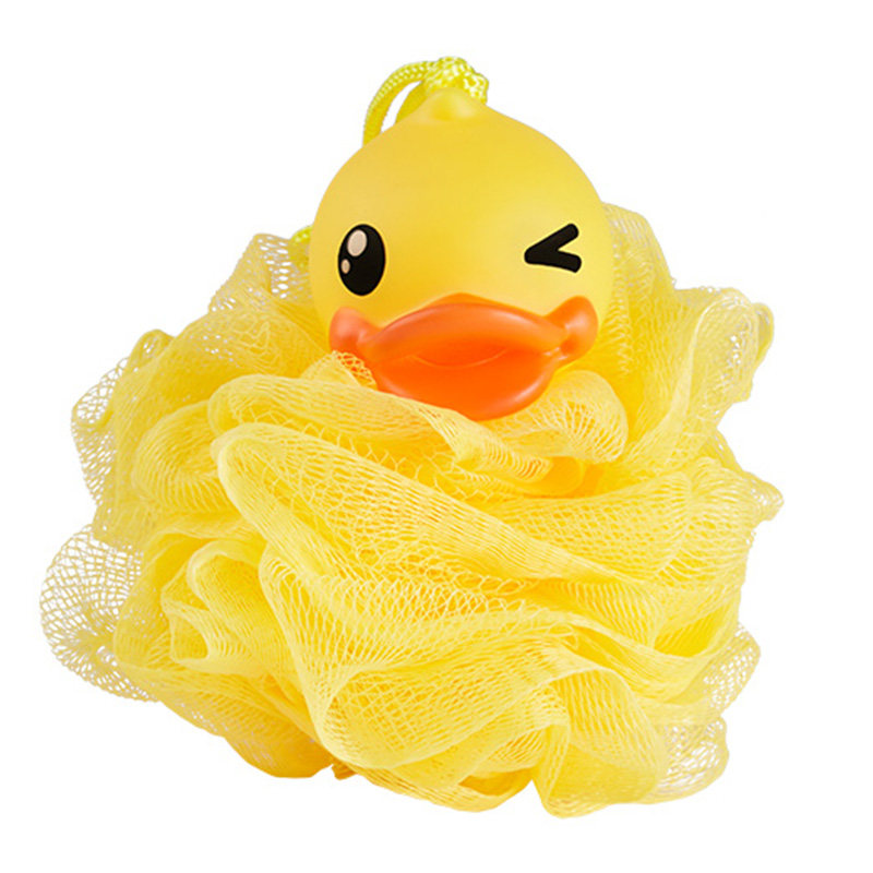 沐浴香港bduck小黄鸭可爱卡通浴球宝宝花搓气泡沐浴球