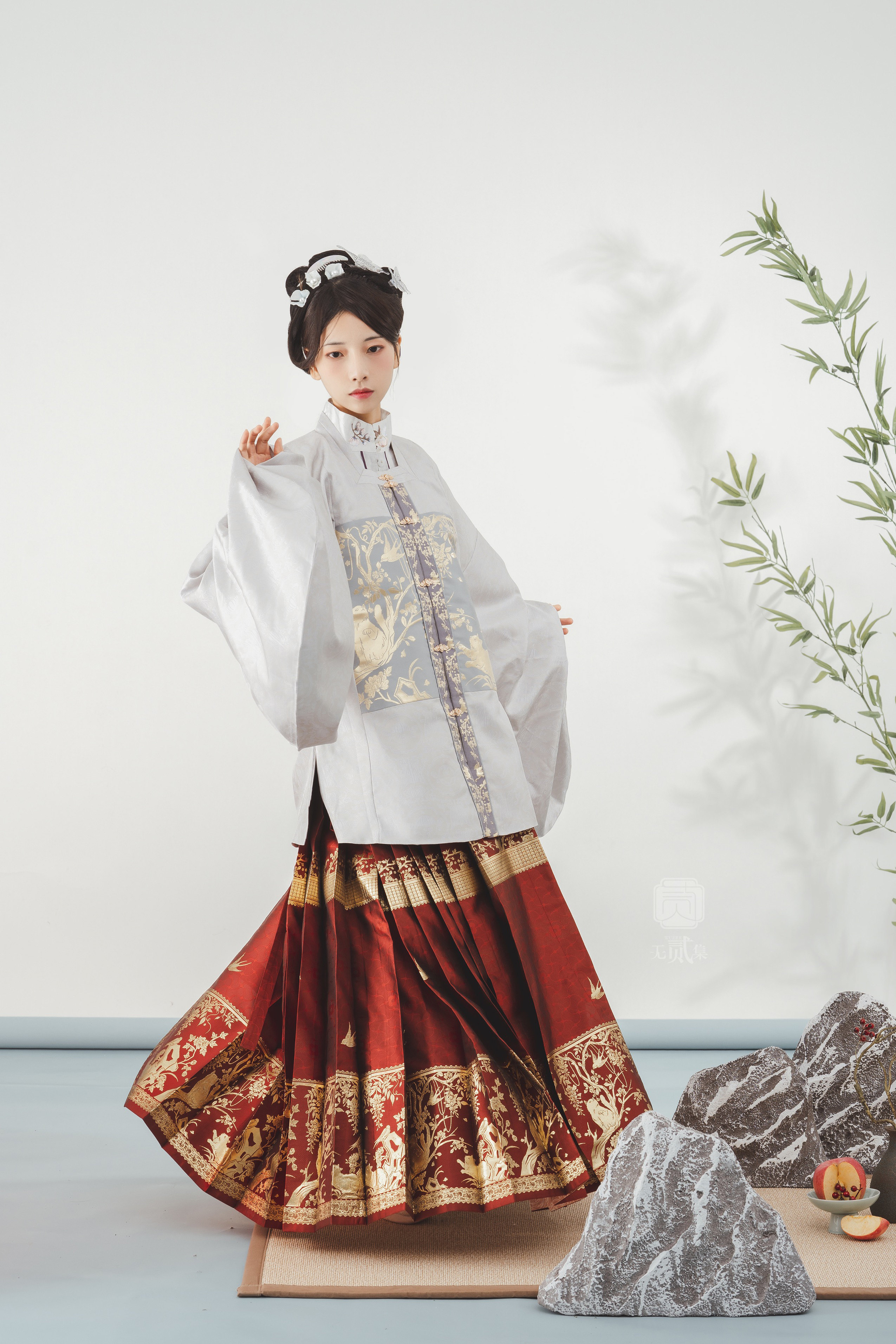 色织补服明制面裙金马银红蓝色春季暗纹定织汉服