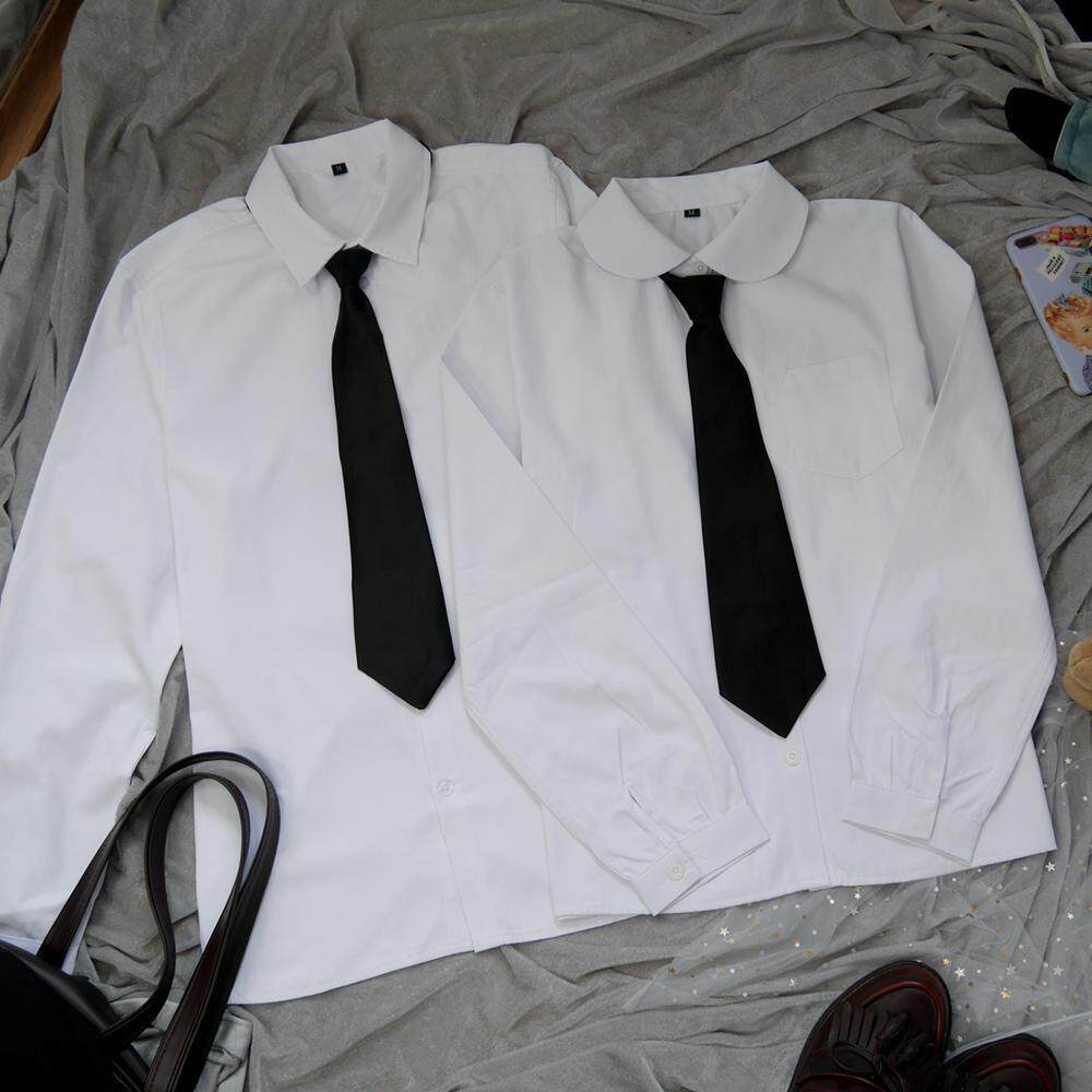 新款班服制服情侣装领带衬衫白衬衫包邮长袖女款学生校服