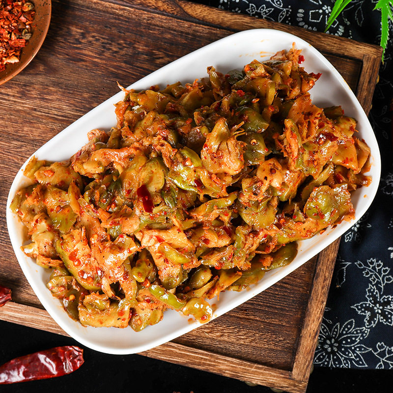 重庆涪陵特产麻辣榨菜片纯手工diy制作菱角腌制