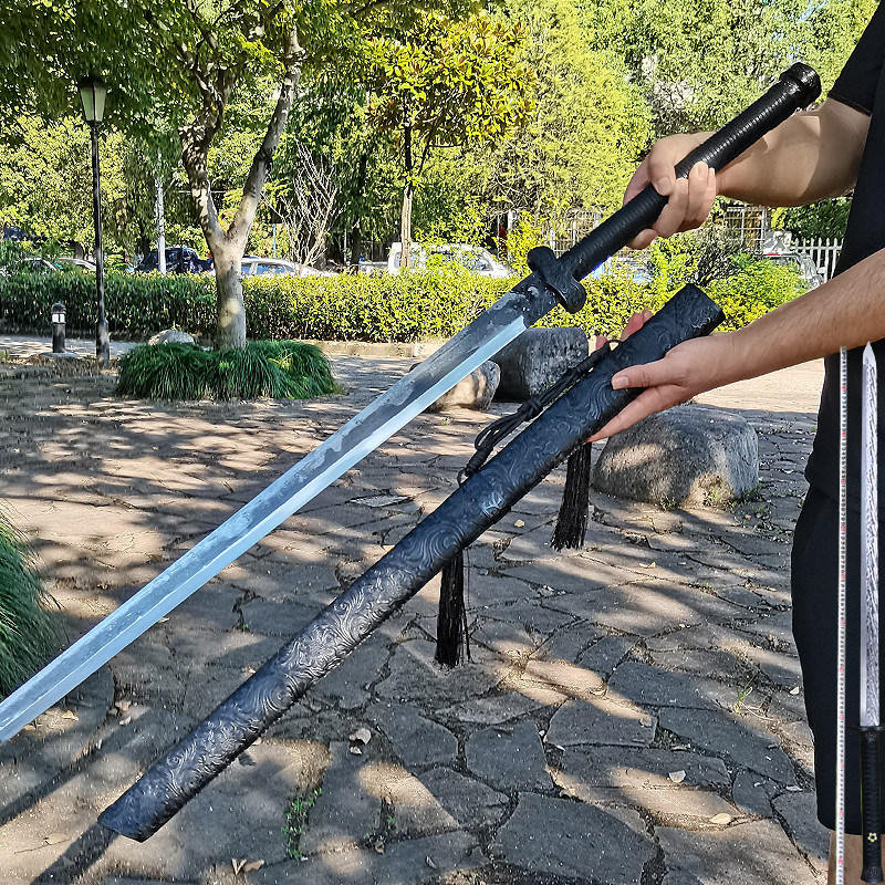 龙泉市长款唐横刀刀剑一体锰钢硬剑防身收藏刀剑