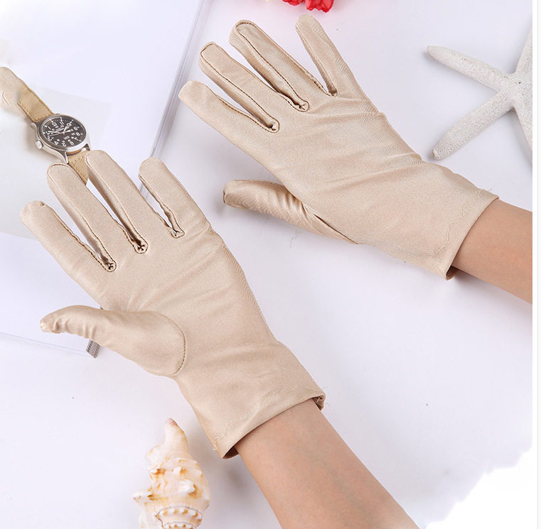 珠宝店用雪尔黑布薄手套女超薄款弹力女士工作贴紧手春秋夏季劳动