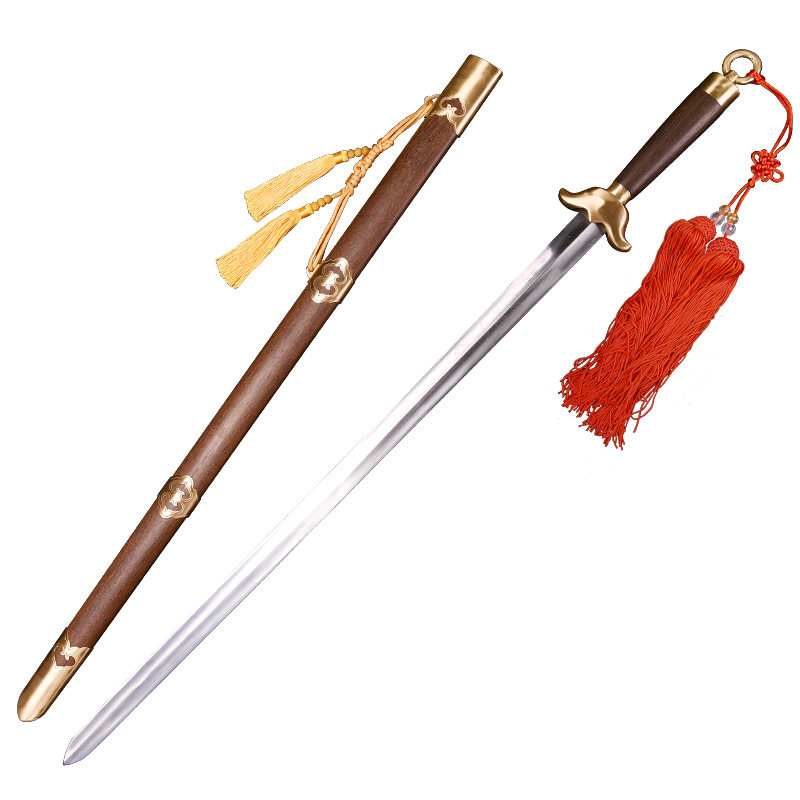 龙泉市字号宝剑环首太极剑加厚黄铜健身刀剑