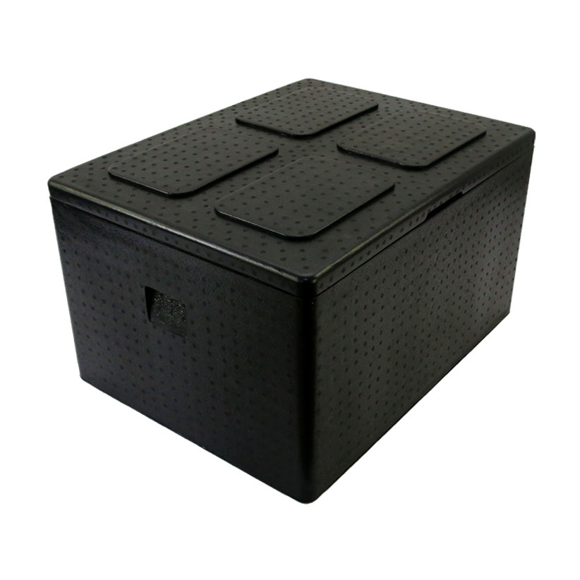 保温箱epp黑色泡沫箱快餐外卖外送箱团膳盒饭箱学生餐箱老款81升