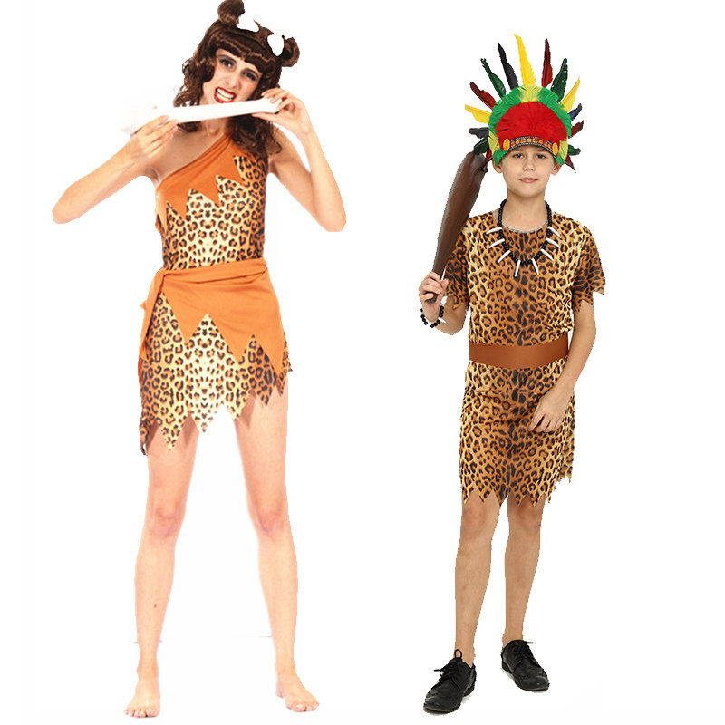 万圣节服装成人野人原始人印第安人非洲服饰演出男女服饰