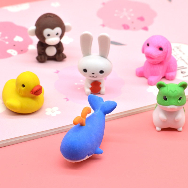 创意卡通3d立体动物橡皮擦可拆卸小学生美术橡皮橡皮