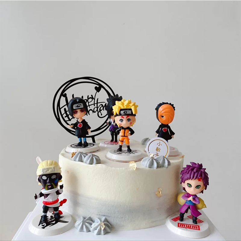 火影鸣人卡通生日蛋糕火影忍者摆件公仔动漫配件节日装扮用品