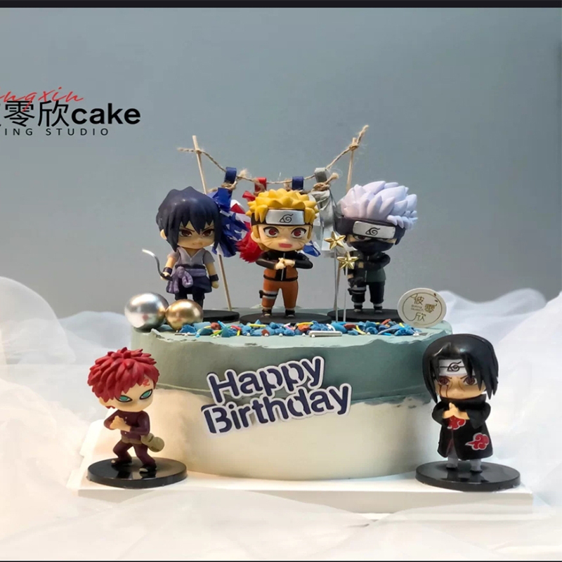 火影鸣人卡通生日蛋糕火影忍者摆件公仔动漫配件节日装扮用品