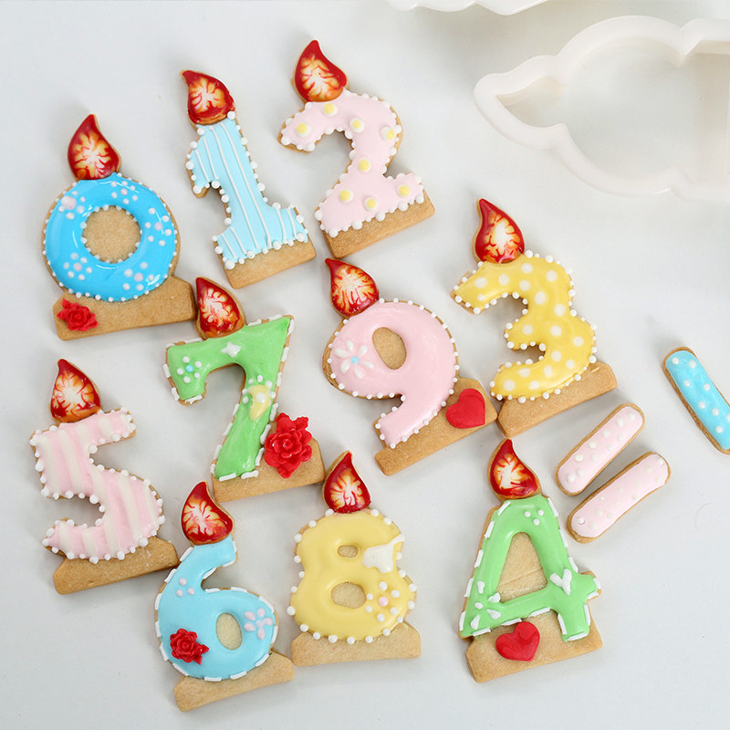 2017新款inblossom9_woo生日数字蜡烛系列糖霜饼干模具