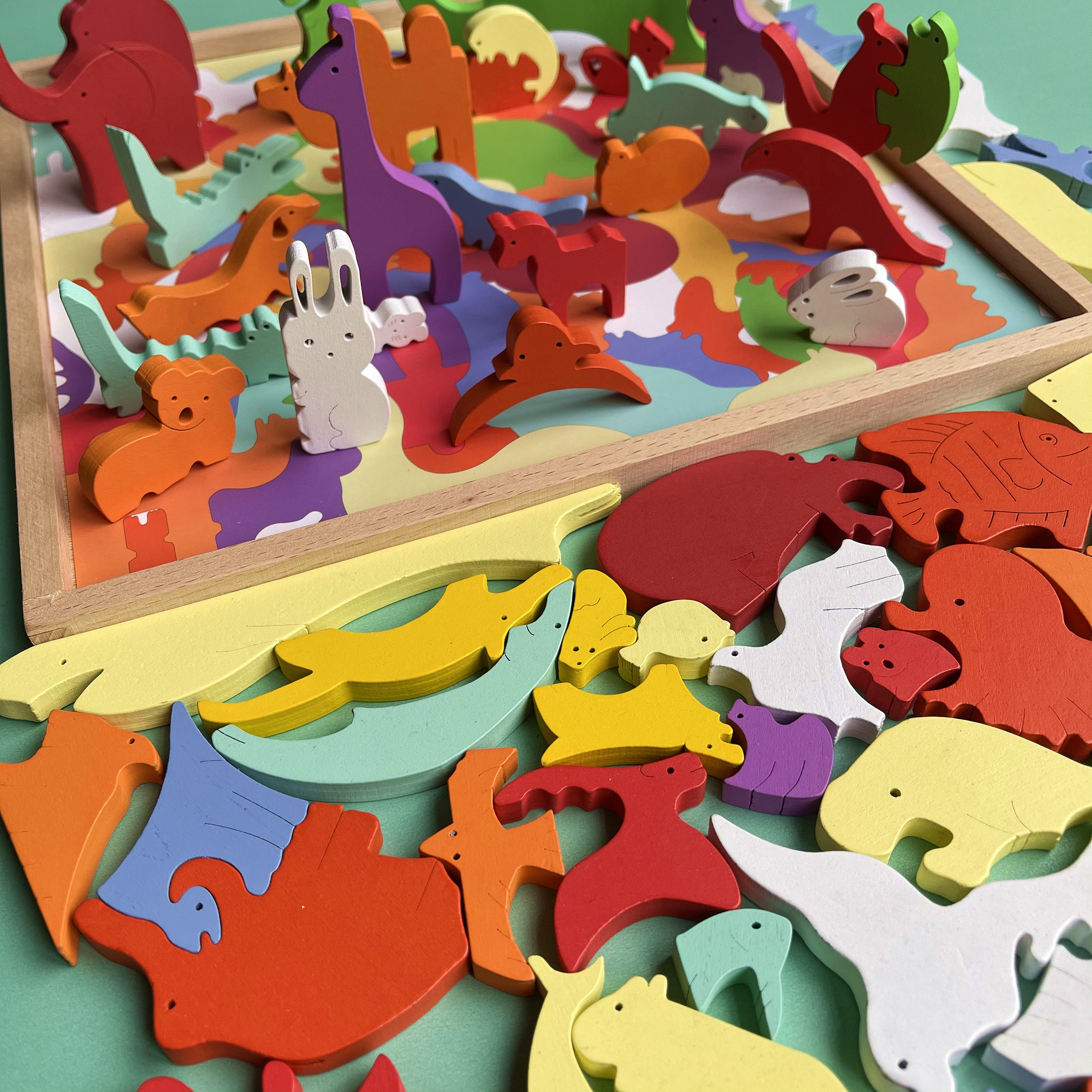 蒙台梭利儿童3d立体动物拼图2345岁积木拆装组合拼图