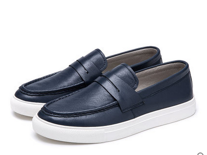 2022年新款头层牛皮皮乐福鞋 定制套脚男鞋 定做平版真皮鞋36 37