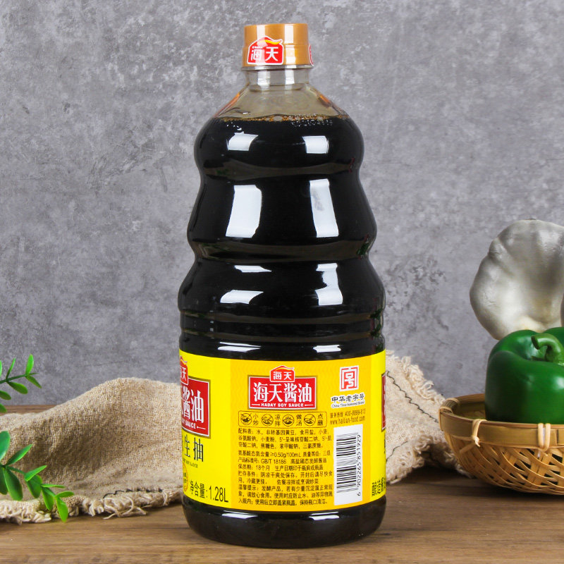 海天鲜味生抽1.28l升凉拌小炒闷煮点蘸调味料酿造酱油