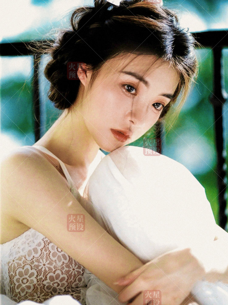 lr逆光滤镜噪点pr写真少女户外预设暖调设计素材