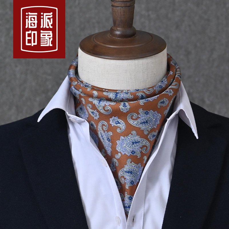 英伦男丝巾真丝小方巾桑蚕丝围巾流头巾秋冬韩版丝巾职业男士领巾