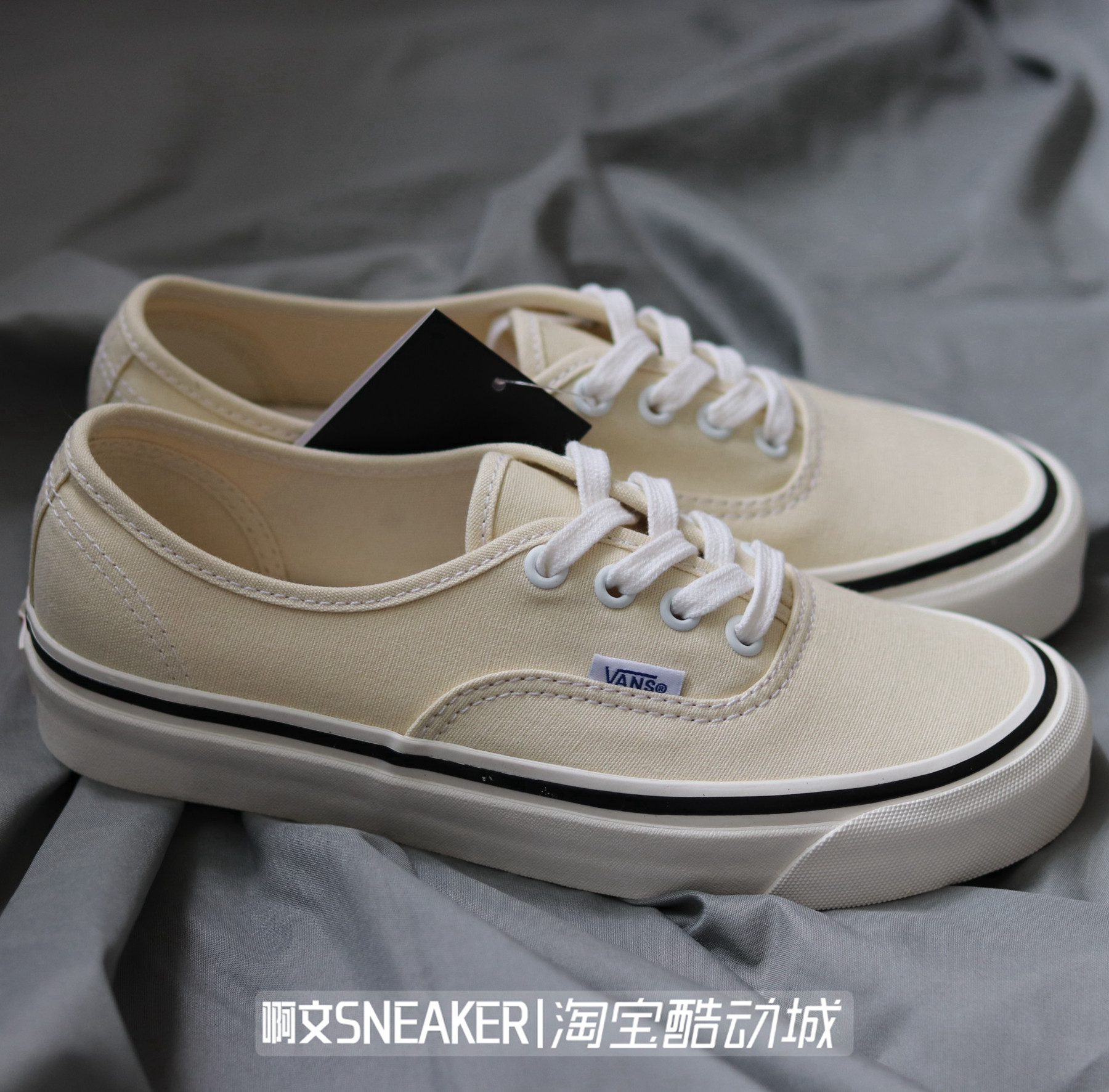 啊文vans米白白色安纳海姆authentic低帮男女情侣帆布鞋