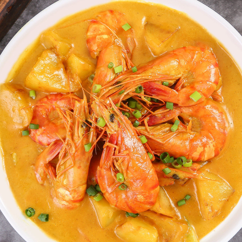 泰式咖喱青岛海鲜水产制品对虾青虾腌制入味虾类制品