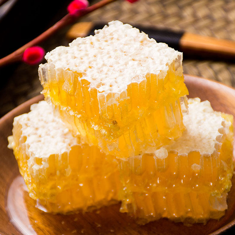 蜂巢蜜500g嚼着吃土蜂蜜蜂窝蜜巢野生蜂蜜纯正天然农家自产盒装