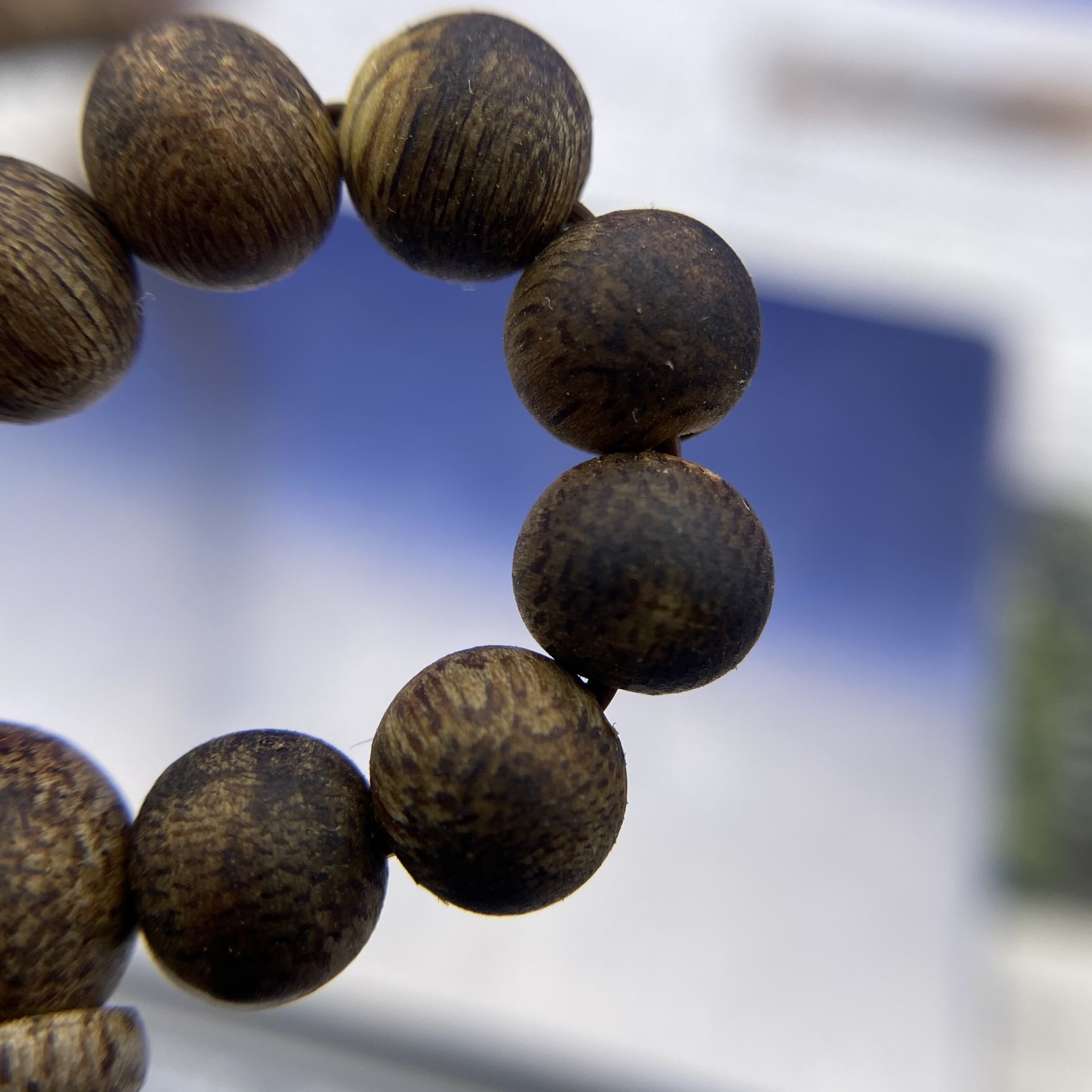 6mm沉水珠棋108颗棋楠99分紫奇全黑手串沉香香薰香料