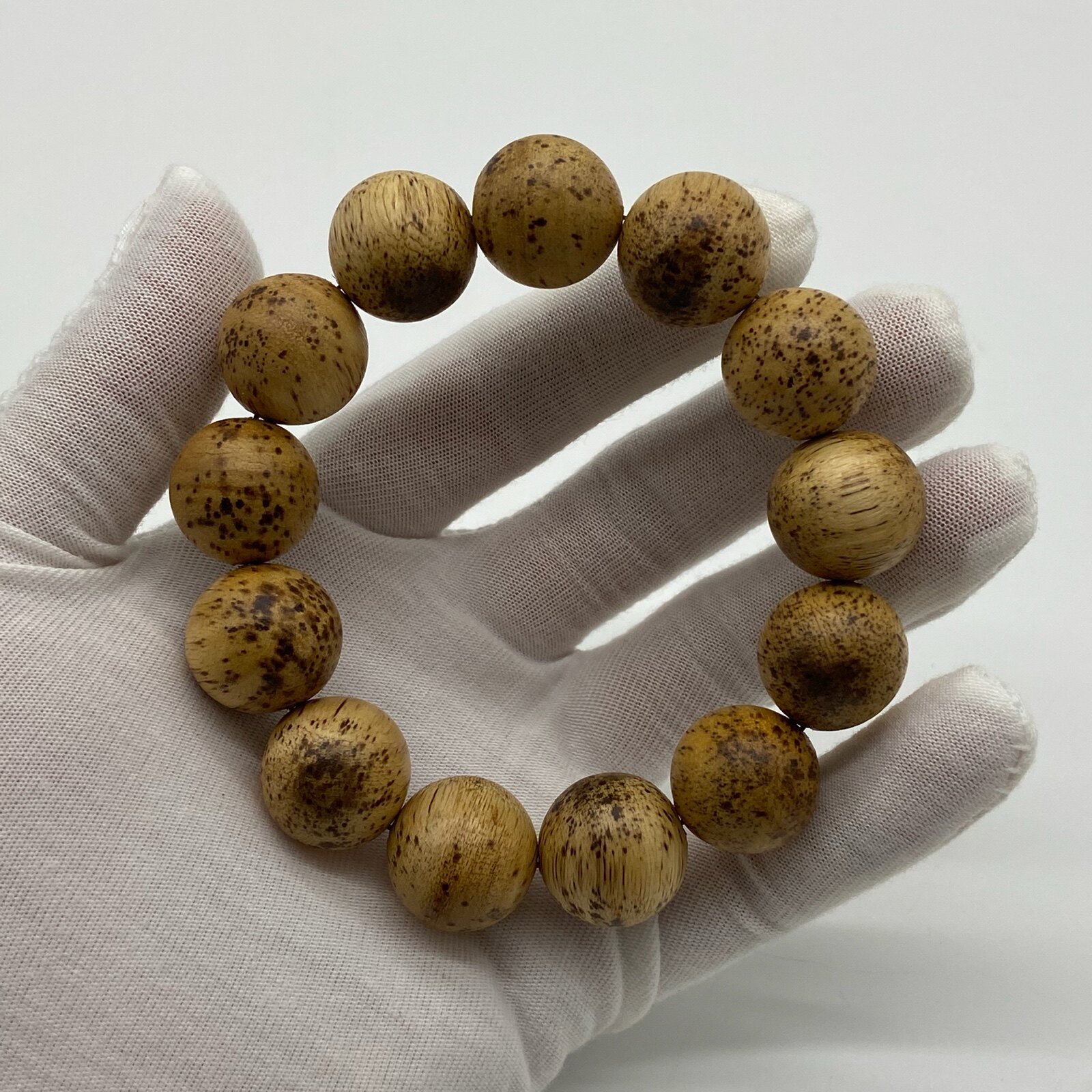 海南麻丝油沉香手串17mm*13颗海南沉香佛珠手串花奶香甜 爆油可见