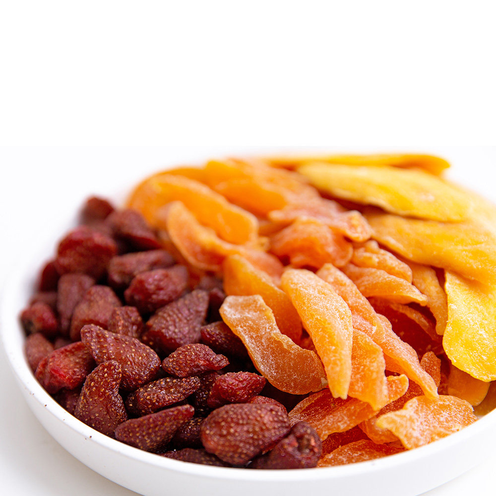 雪海梅乡_水果干198克组合3袋装芒果干草莓干果脯蜜饯办公小零食