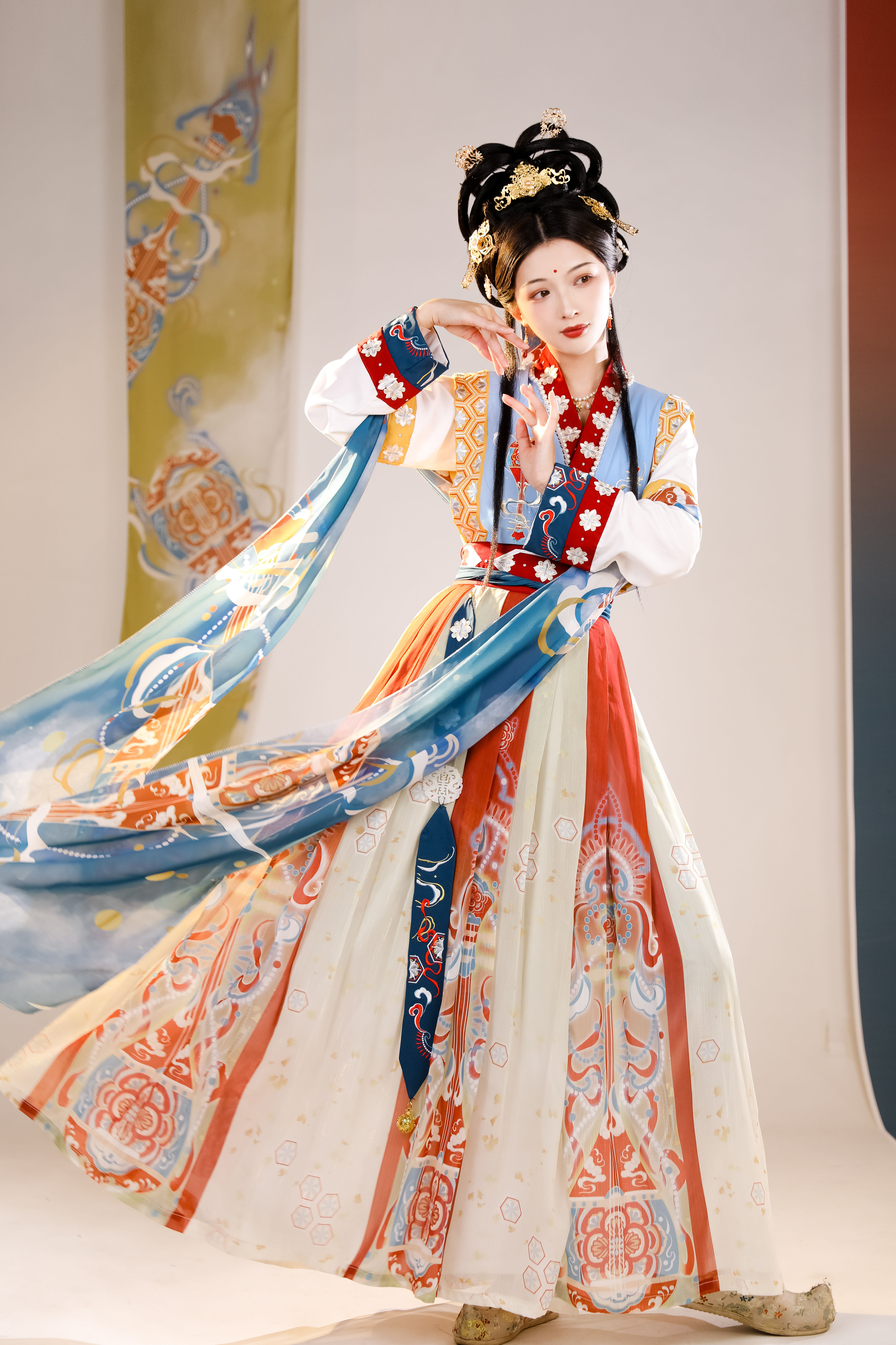 汉服沽倾阁正品原创玉环琵琶唐褙对襟交领襦裙汉服