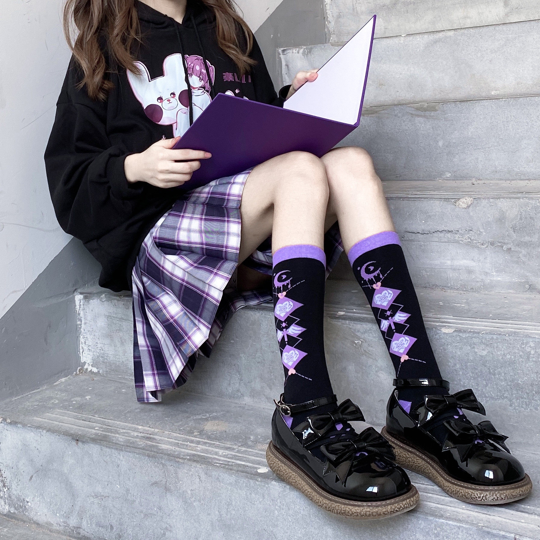 piggy幼儿园日系电竞少女jk制服袜子学院风甜中筒袜