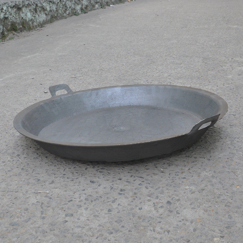 老式铸铁商用平底锅煎锅生铁平锅米饼煎鱼饺子煎锅