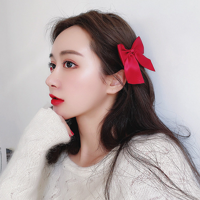 女儿儿们恋爱金晨同款黑色蝴蝶结发夹侧边夹子其它首饰