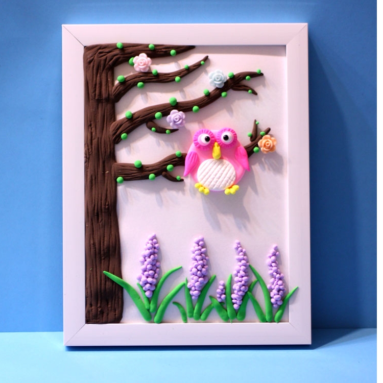 超轻制作作品黏土意彩创意亲子手工制粘土手工相框