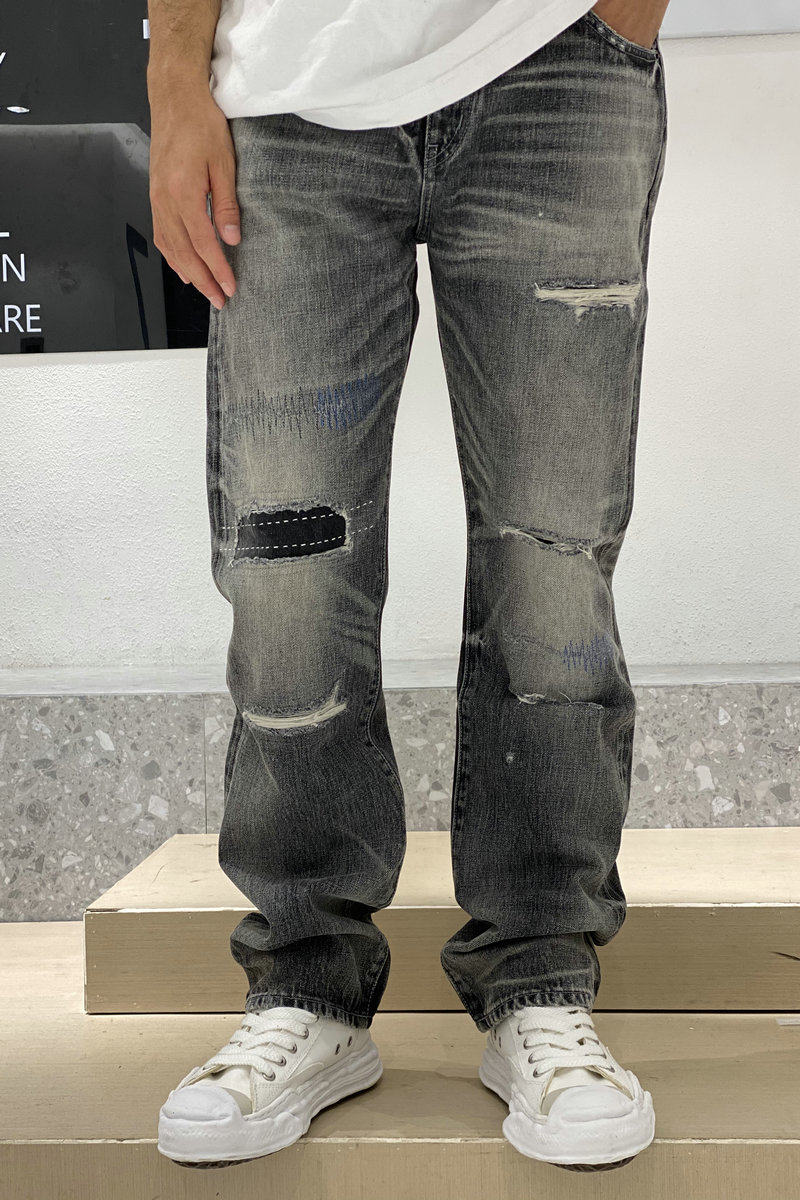 neighborhood牛王clawsavagedpbasicmidnbhd刀割刺绣牛仔裤