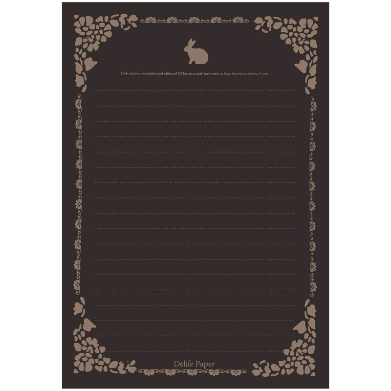 复古写信信笺图案八张黑色小清新花边浪漫信纸信纸