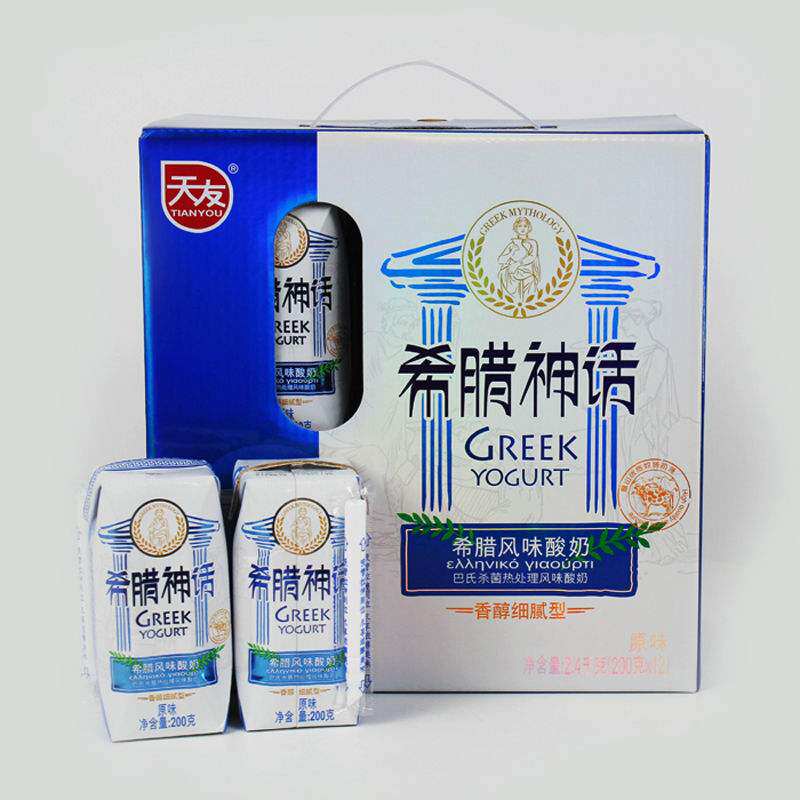 原味酸奶天友希腊神话200g12盒常温整箱箱包酸奶