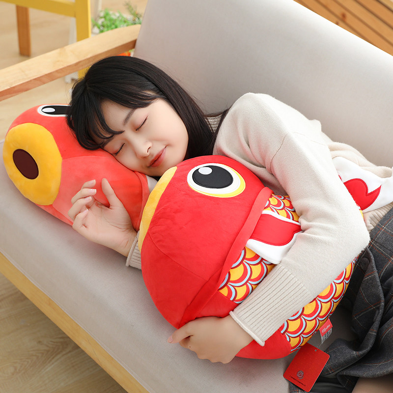 正版锦鲤玩偶公仔毛绒玩具祈福鲤鱼娃娃抱枕新年毛绒布艺类玩具