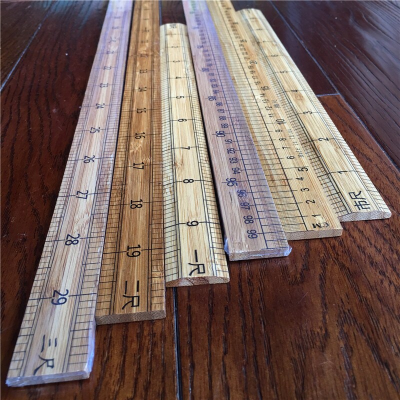 家用木制量量尺子教学制衣竹套装1米打版木裁缝尺清晰大号裁衣服