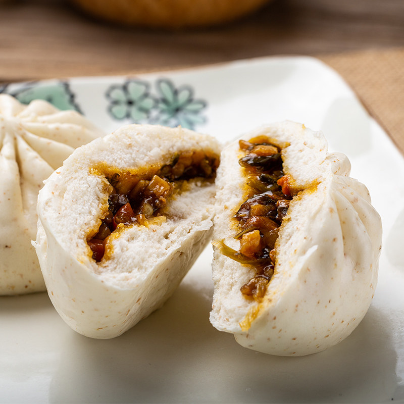 乐肴居老坛酸菜包子微辣肉包子咸菜馅雪菜包速冻菜包速食早餐点心