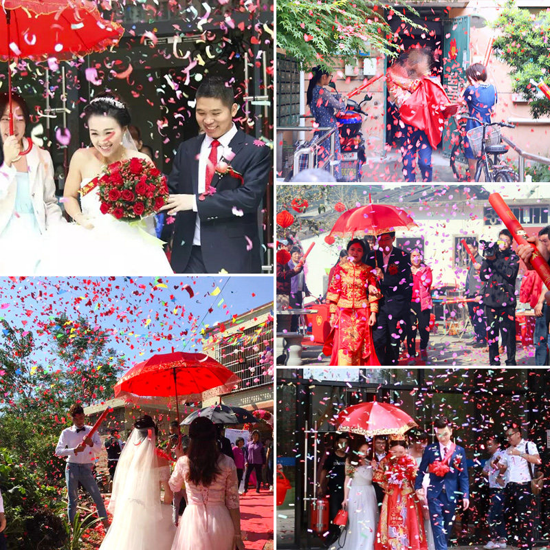 婚礼彩花筒喷彩带花瓣雨喷花结婚礼炮筒手持礼花炮婚庆用品大全