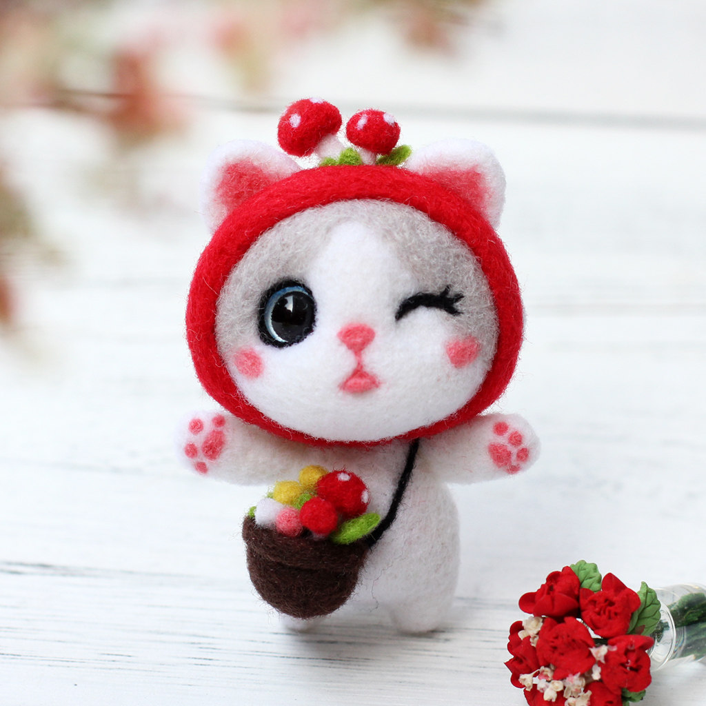 梧桐家羊毛毡 猫系戳戳乐手工制作diy 毛毡材料送礼品礼物 包邮