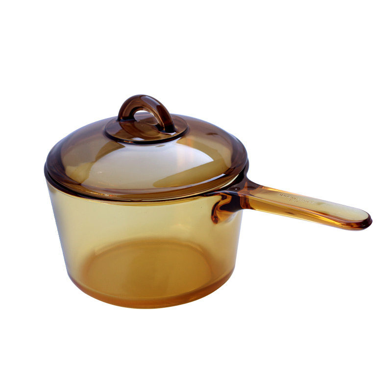 法国原装进口直烧玻璃奶锅 单柄玻璃锅琥珀锅 十年质保燃气灶专用