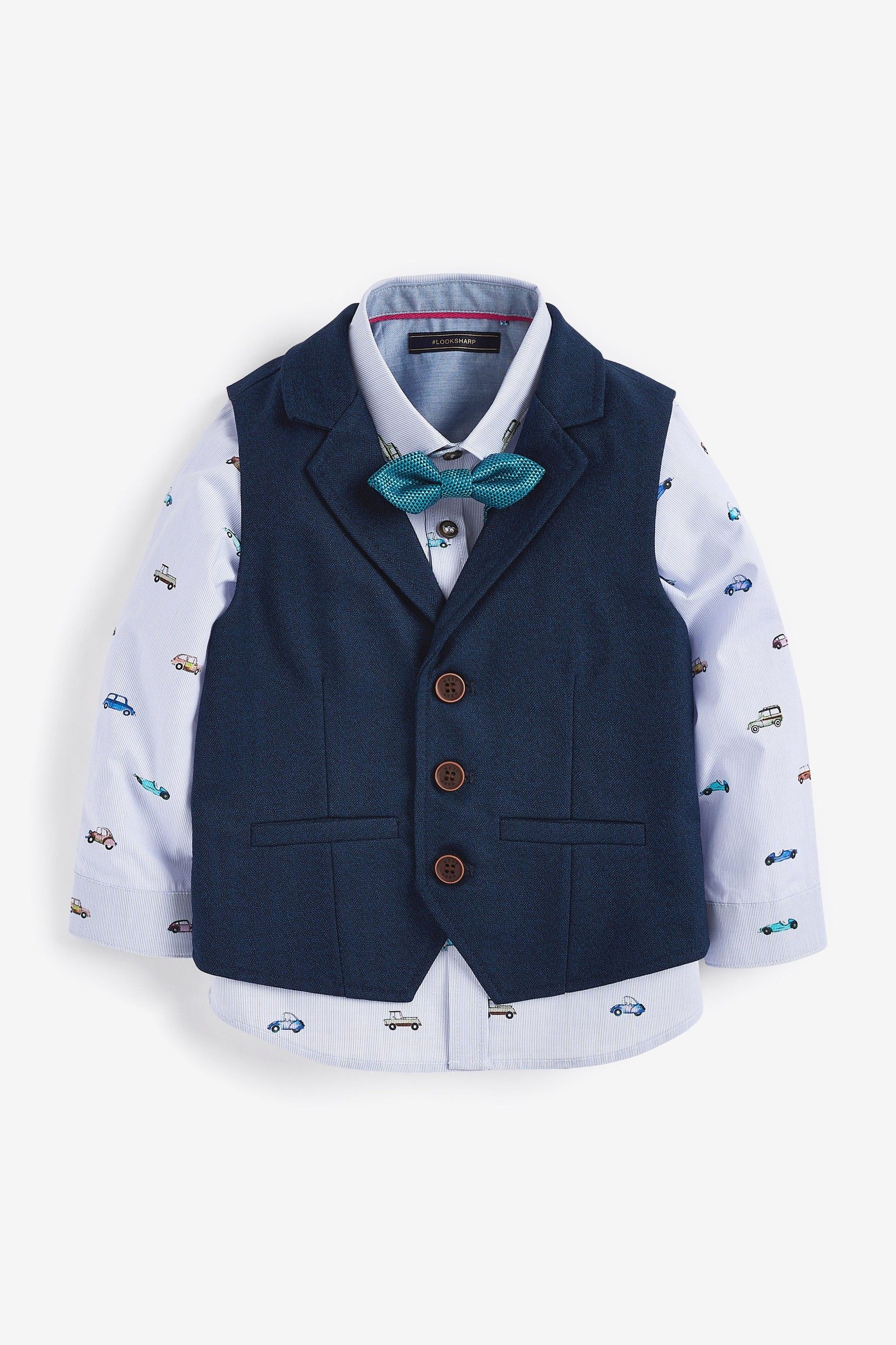 现货next英国童装春秋男宝男童西装马甲衬衫儿童礼服