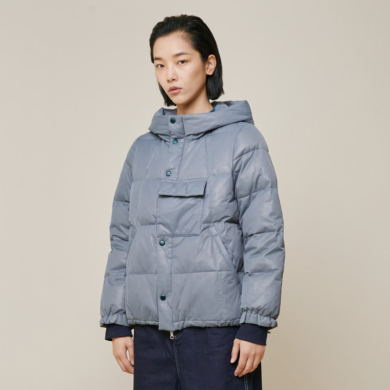 保暖moveup幻走女装冬季新品连帽白鸭绒鸭绒短款羽绒服