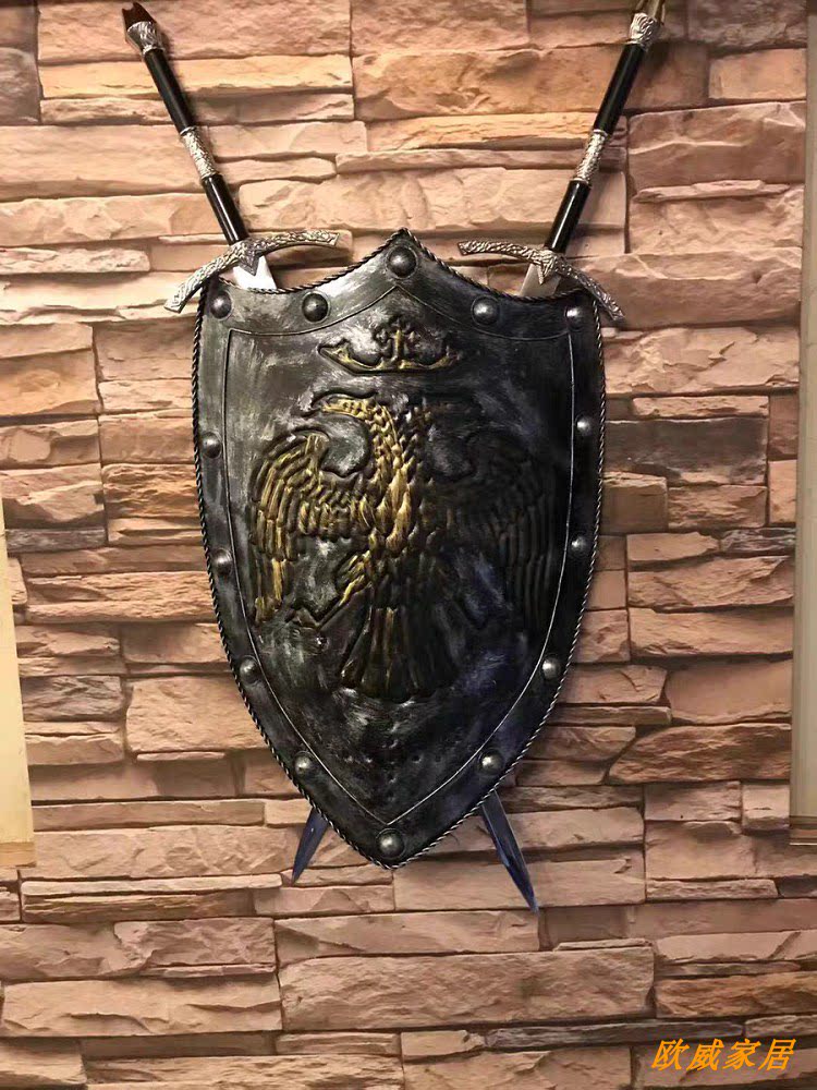 盾牌中世纪罗马罗马盾十字军实战欧洲盔甲骑士剑盾壁饰
