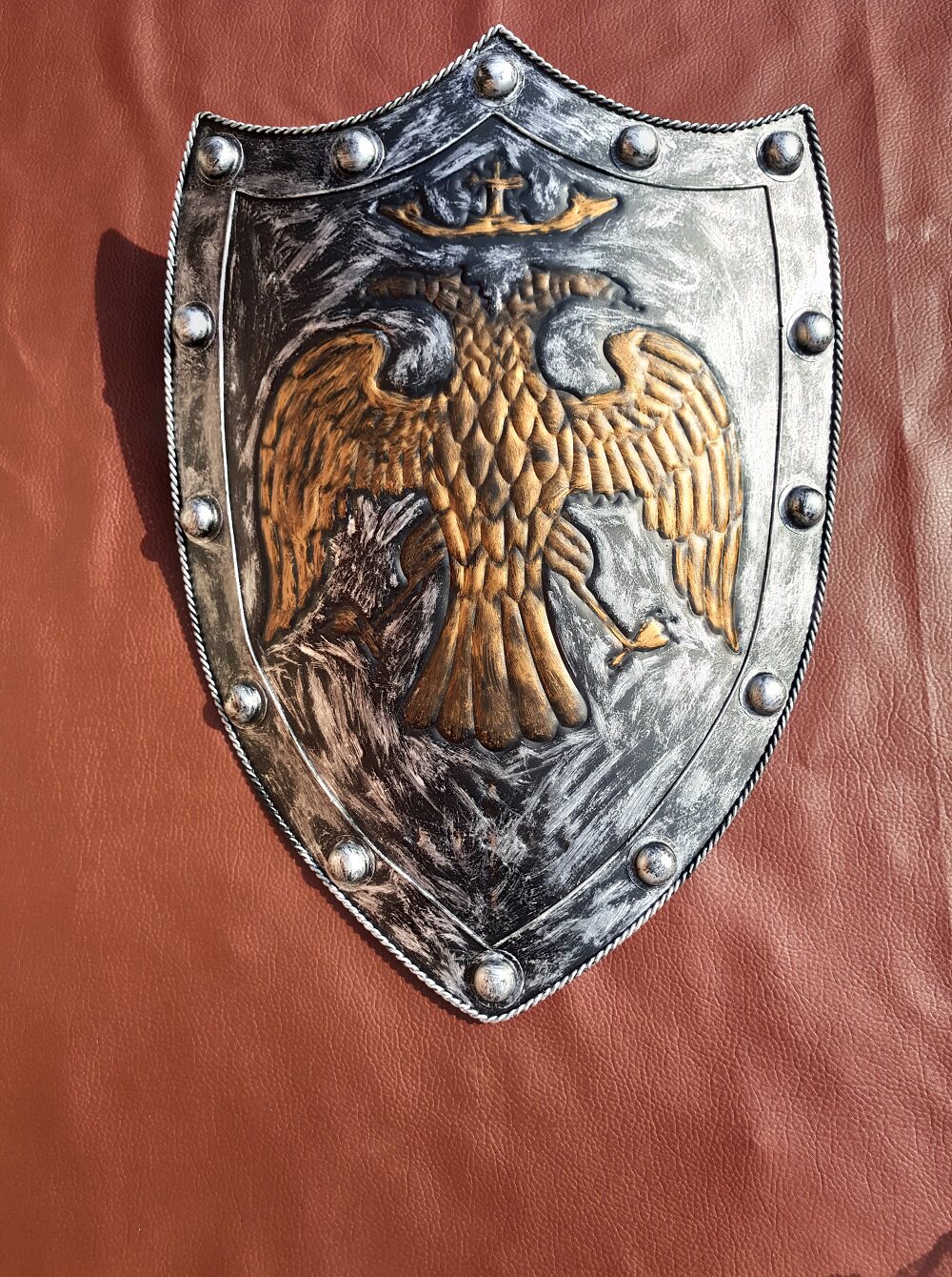 盾牌中世纪罗马罗马盾十字军实战欧洲盔甲骑士剑盾壁饰