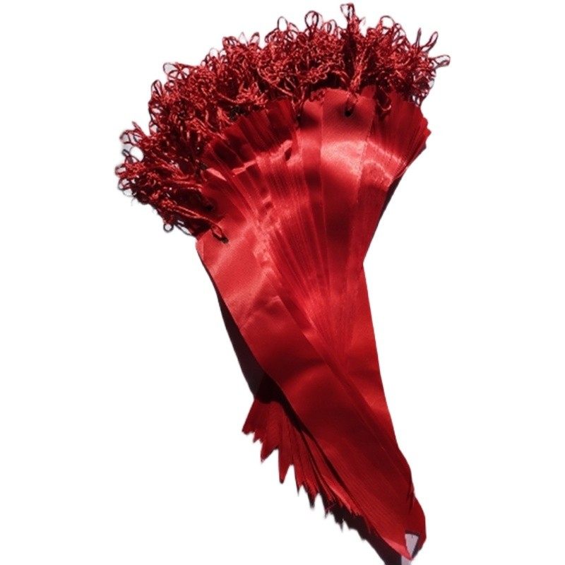 中国结铜钱祈福许愿空白无字款diy红色布条庙会丝带