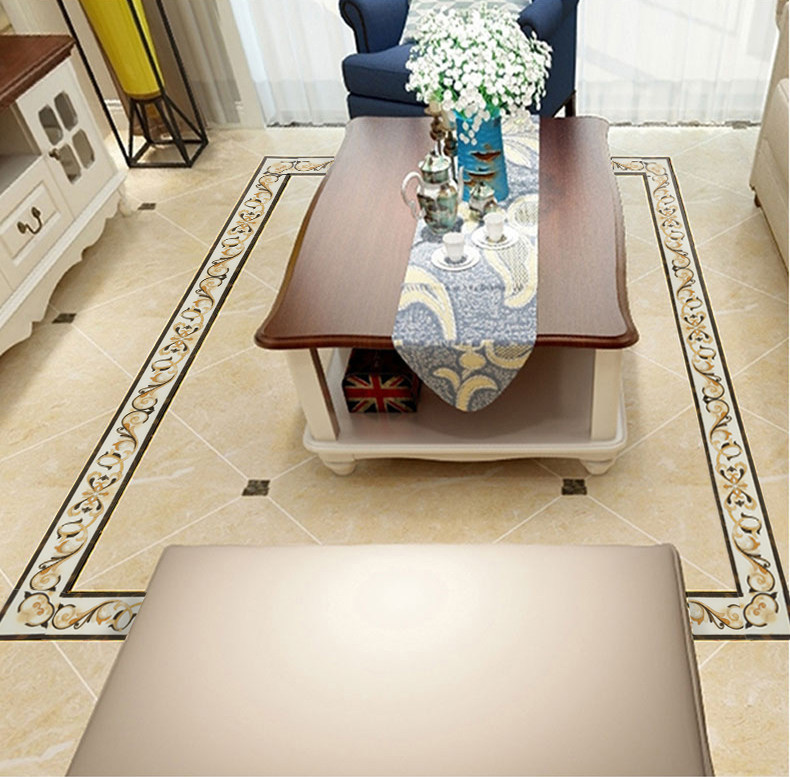 贴纸地板客厅波导导线自粘走廊拼花地砖防水墙贴