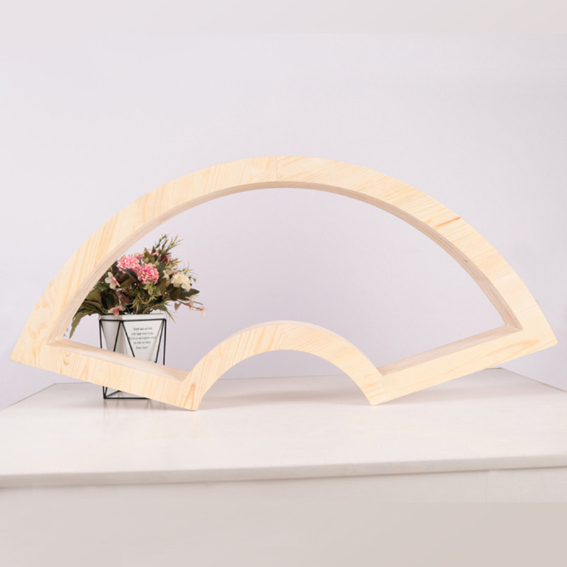 新款中式异形扇形玄关实木框架装饰装饰画画框相框