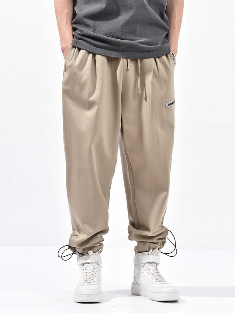 日式复古chic工装卫裤宽松bf抽绳收脚裤子休闲裤